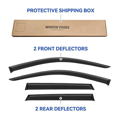 Window Visors Rain Guards for 2003 2004 2005 2006 Mitsubishi Outlander (2003-2006 Mitsubishi Outlander)