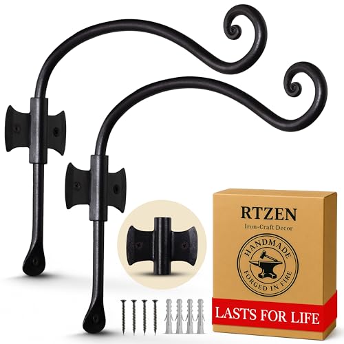 Plant Hangers Outdoor or Indoor Heavy Duty Wall Bracket Hooks (10 Inch / Axe Hooks)