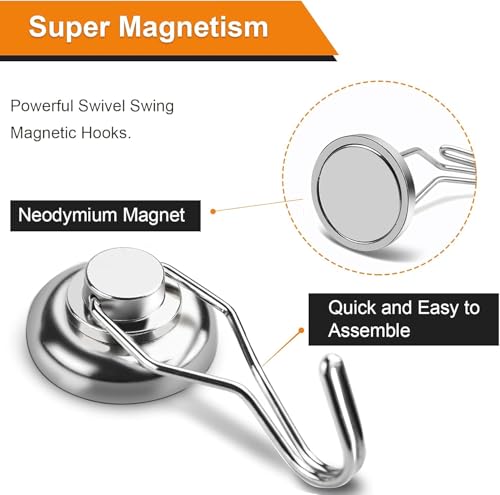 Magnetic Hooks (Silver / 1.26in-curvel)