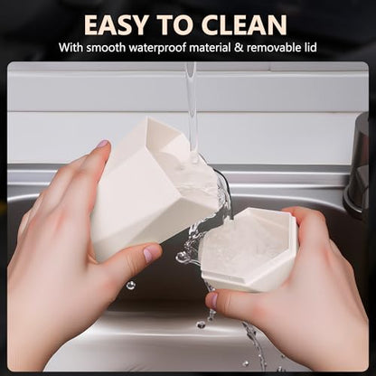 Car Trash Can with Lid (Beige-1Pcs)