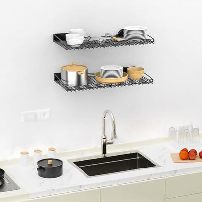 Wall Mounted Storage Shelves (Black)