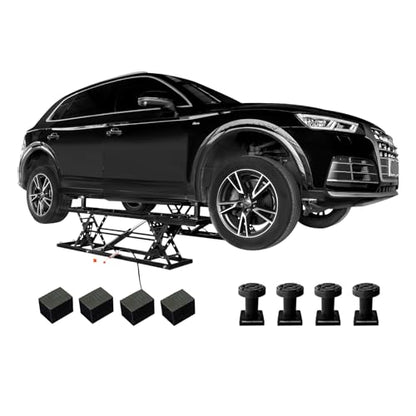 7000 LBS Portable Car Lift with Extension Plates for Garage Use (Black)