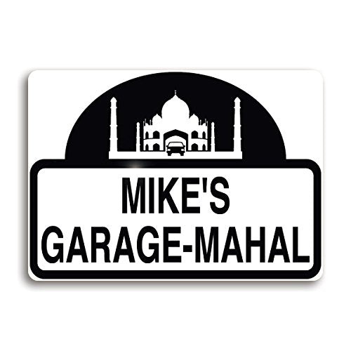 Garage Mahal Sign (Black and White / Jumbo (12x16))
