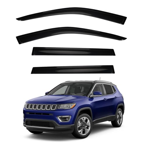 4pcs Window Visors Rain Guards for 2017 (2017-2025 Compass)