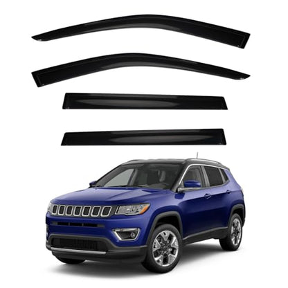 4pcs Window Visors Rain Guards for 2017 (2017-2025 Compass)