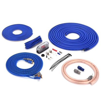 CBA2000.1D Monoblock Class D Amp & COKIT4 4GA Wiring Kit Bundle (GREY / 1-Ch 2000W + Amp Kit)