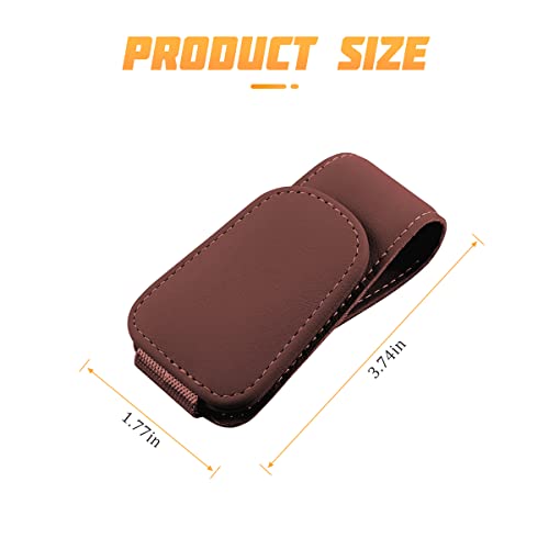 Sunglasses Holders for Car Sun Visor (1 Pack / Wine Red/Leather)