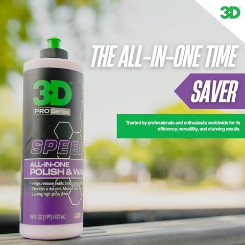 Speed All-In-One Polish & Wax – Scratch & Swirl Remover, Clear Coat Safe Paint Sealant – High Gloss Finish, Easy Application – 16oz – Made in USA (16 Fl Oz (Pack of 1))