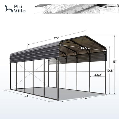 14X25 RV Carport (Gray / 14x25ft for RVS)