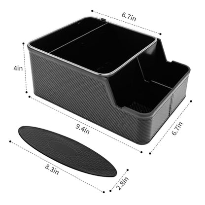 Car Front Seat Organizer with Compartment (black)