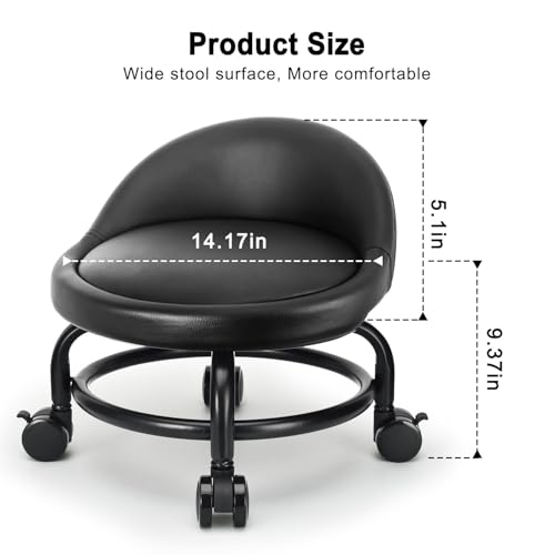 Rolling Stool with Backrest Low Height Rolling Stools (Style 4)