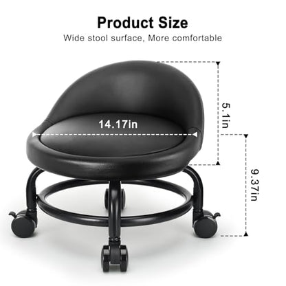 Rolling Stool with Backrest Low Height Rolling Stools (Style 4)