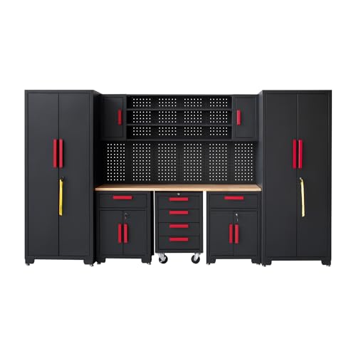 Garage Cabinet Storage System (Black-9pcs)