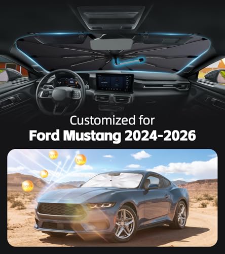 Windshield Sun Shade for Ford Mustang 2024 (Fit for Ford Mustang 2024-2026)