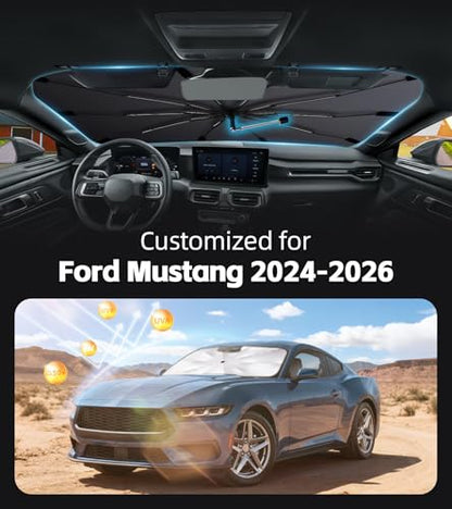 Windshield Sun Shade for Ford Mustang 2024 (Fit for Ford Mustang 2024-2026)