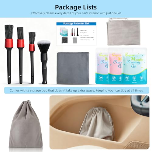 9Pcs Car Cleaning Kit for Dashes Air Vents Keyboards Electronics (9 Piece set)