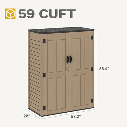 59 Cu. Ft. Vertical Storage Shed (Extra Tall-59 Cu Ft / Brown)