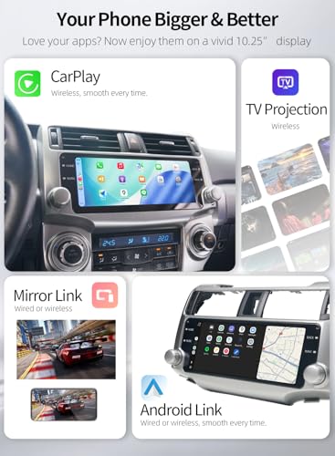 8GB+256GB Android 13 Car Radio for Toyota 4Runner 2010 (Silver)