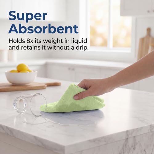 Microfiber Cleaning Cloth Roll (75 Count (Pack of 1) / Green)