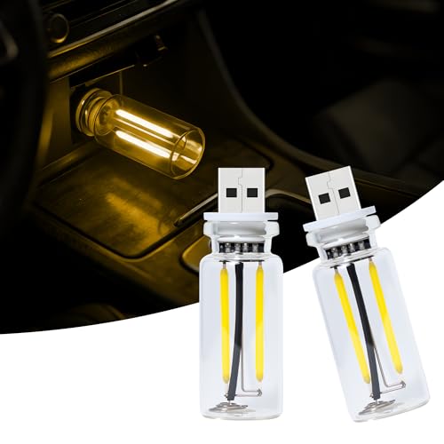 2 Packs USB Light for Car (2PCS(Yellow))