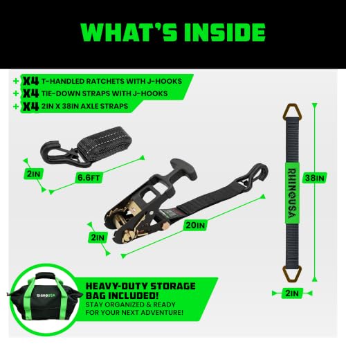 Car Hauler Tie Down Straps (Black / J-Hook)