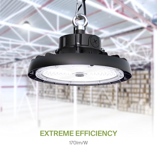 150W LED High Bay UFO Lighting (Black)