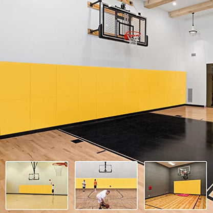 4 Pack Wall Protection Pads 2" Thick Foam Wall Padding (60" x 20" x 2" / 4 PACK / YELLOW)