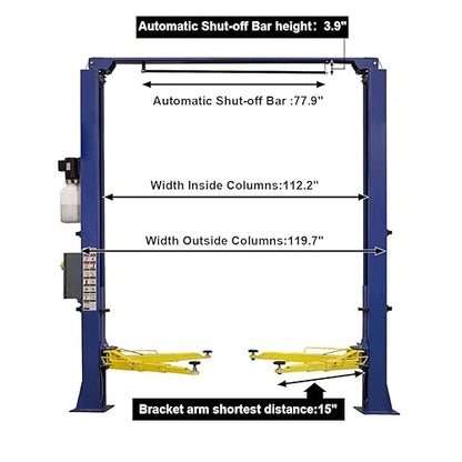 Car Lift 9 000lbs 2 Post Auto Lift Overhead Auto Truck Hoist for Home Garage (Overhead)