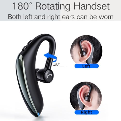 Bluetooth Earpiece Headphone Dual Noise Cancelling Mic Painless Open (Single Ear Headphone F900 Black)