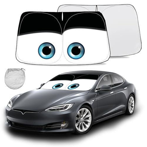 Windshield Sun Shade for 2017 (Black / Tesla Model Y/3 (Custom Fit))