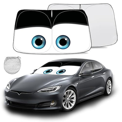 Windshield Sun Shade for 2017 (Black / Tesla Model Y/3 (Custom Fit))
