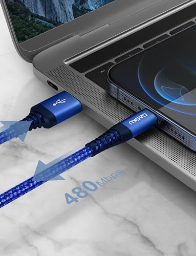 iPhone Charging Cord [MFi Certified] USB A to Lightning Cable 3FT (3FT / USB A / Blue)