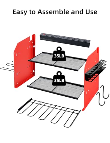 Power Tool Organizer wtih Charging Station (Red)