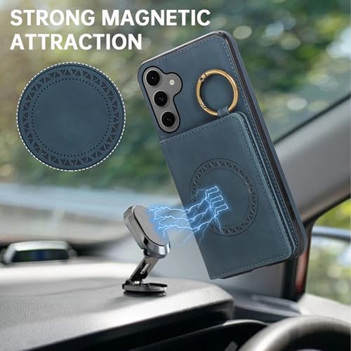 Compatible with Samsung Galaxy S26 Plus S26+ 5G Wallet Case and Screen Protector Crossbody Shoulder Strap Ring Buckle Stand Card Holder Magnetic Car Mount Phone Cover for S26Plus 26S + S 26 26+ Green (Green / for S26 Plus)