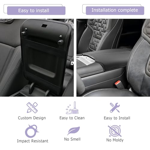 Center Console Cover Compatible with 2025 2026 Nissan Armada Accessories 2025 2026 Armada SV (2025 2026 Armada Thin Black)