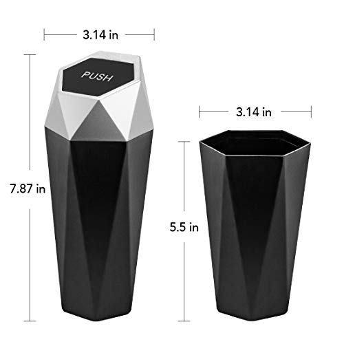 Car Trash Can with Lid (Silver-1Pc)