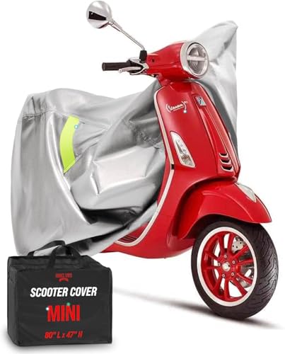 Waterproof Scooter & Moped Cover for Vespa (Light Gray / [SCOOTER] 80"L x 36"W x 47"H)