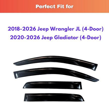 Rain Guards Fit for 2018 (2018-2026 Wranger JL)