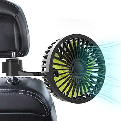USB Car Seat Fans for Backseat (Small / Green)