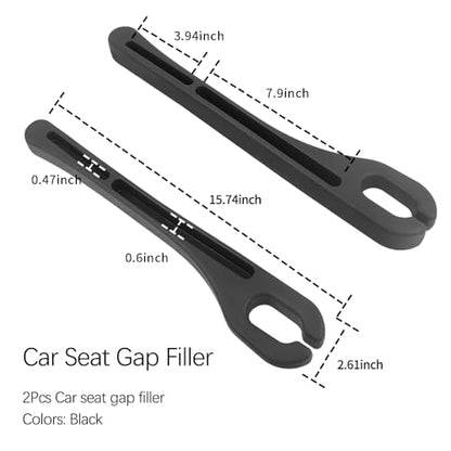 2PCS Car Seat Gap Filler Organizer with Phone Holder (Black)