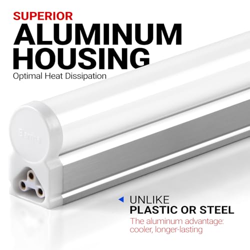 6 Pack LED T5 Integrated Single Fixture (6500k Super Bright White / 4 Feet-6 Power Cords)
