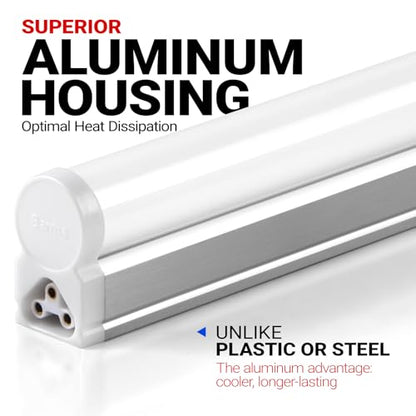 6 Pack LED T5 Integrated Single Fixture (6500k Super Bright White / 4 Feet-6 Power Cords)