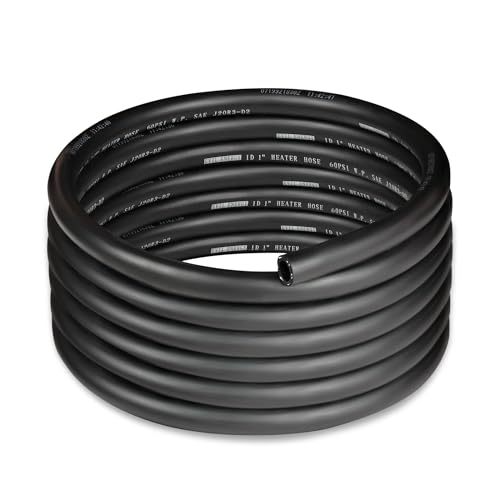 1" Heater Hose Coolant Radiator Straight 60PSI SAE 20R3 15FT Black (1 15FT)