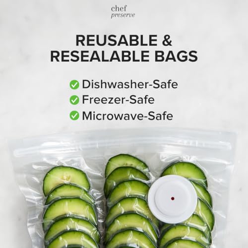 Reusable Vacuum Sealer Bags for Food (30 Large Bags (12x13 in))