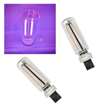 2PCS USB LED Light for Car Interior (Purple)