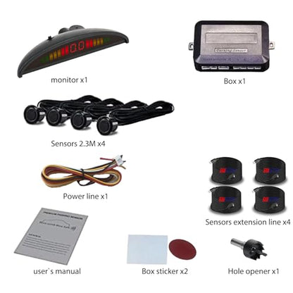 Parking Sensor Kit Backup Sensor Kit Reverse Sensor for Car 20 Color Options for Probes Adjustable Alarm Volume Professional Sensore de Reversa para Carro Safe Driving Assistant（Dark Red） (Dark Red)