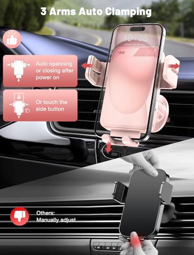Wireless Car Charger Auto (Pink)