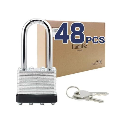 Laminated Keyed Alike Padlock 48 Pack 1.6 (48 pack Black)