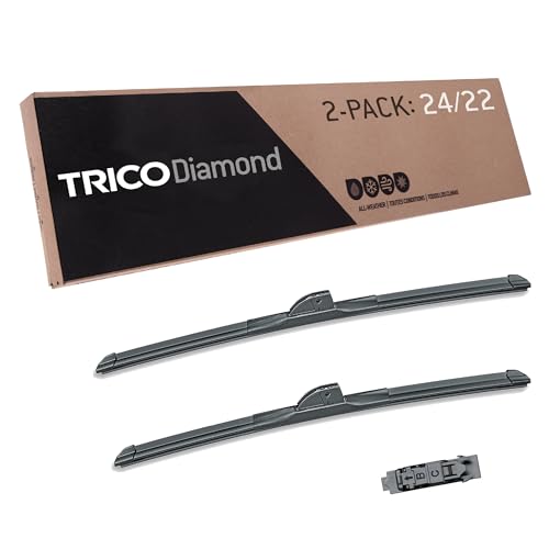 Diamond 24" + 22" Super Premium Automotive Replacement Windshield Wiper Blades (24" + 22" Pair Pack / Ultimate)