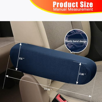 2PC Car Front Seat Armrest Covers (Navy Blue-2PC)